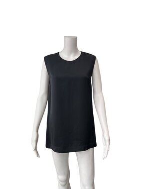Celine Black Tank Satin Blouse Top size FR 36/4